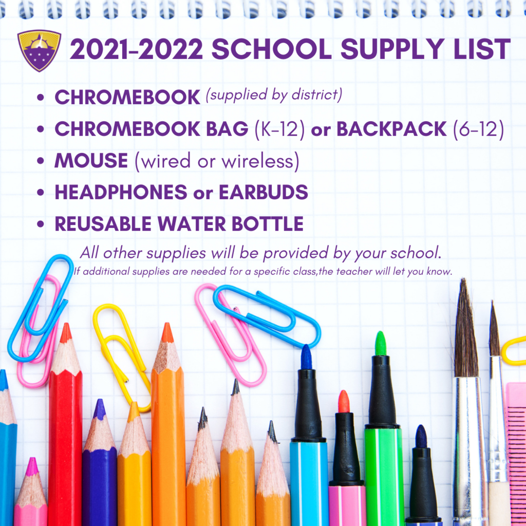 2021-2022 School Supply List