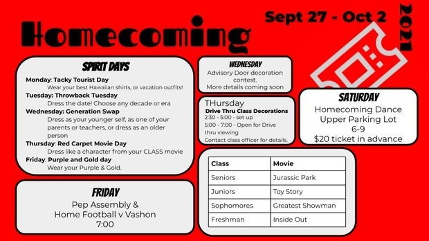 HC event schedule!  Time to show some Cougar spirit. 
