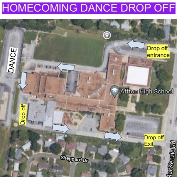 Homecoming dance drop off map.  