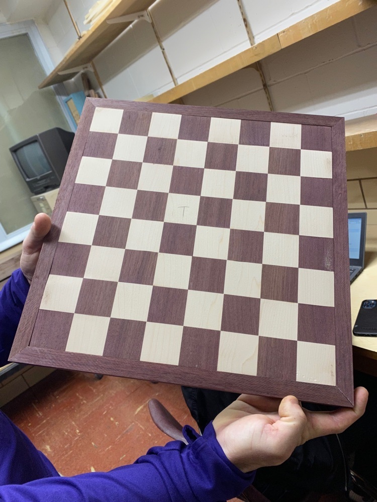 Advanced Woods class makes chess boards