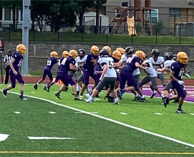 JV football in action.